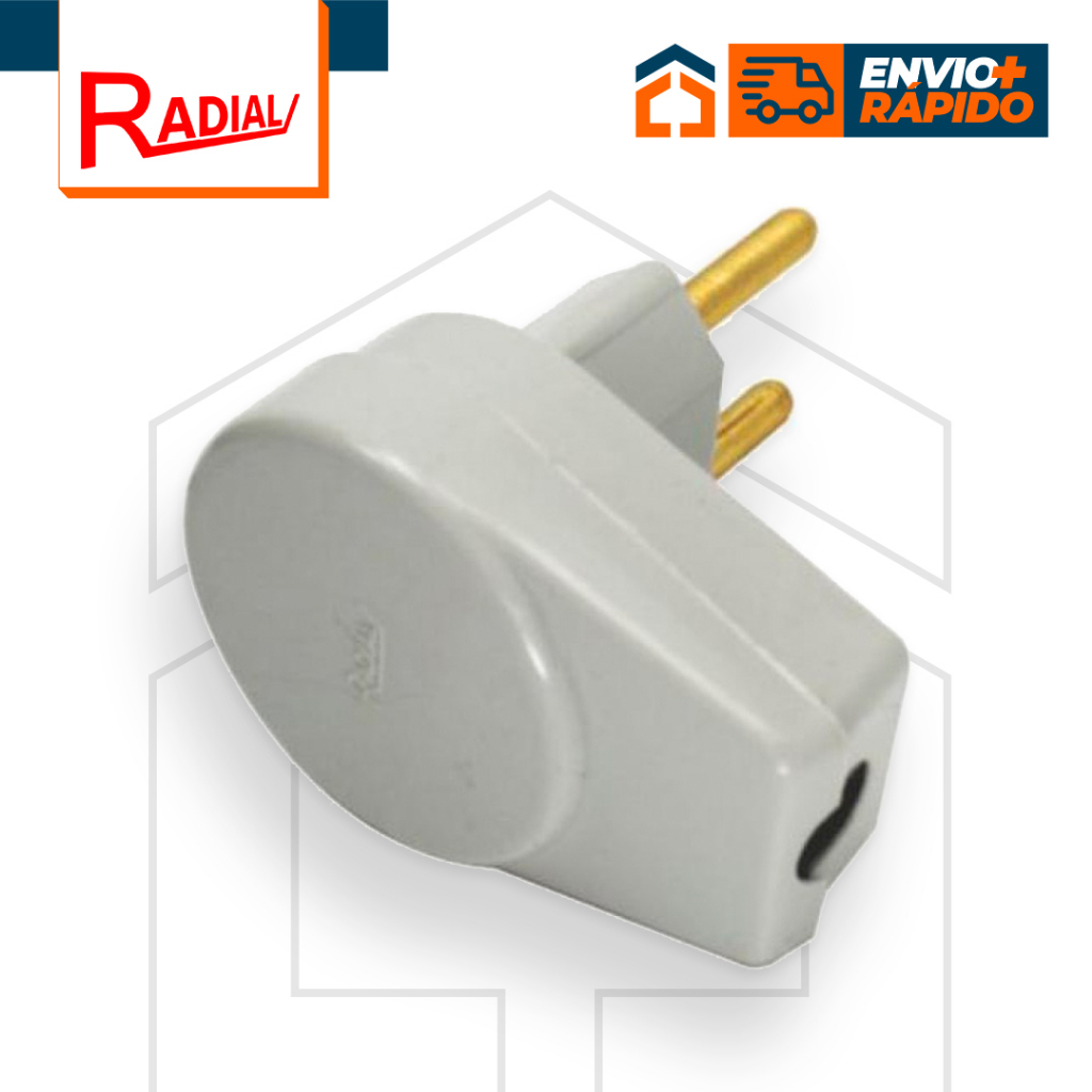 PINO MACHO BRANCO 20A 2 POLOS+TERRA  RADIAL