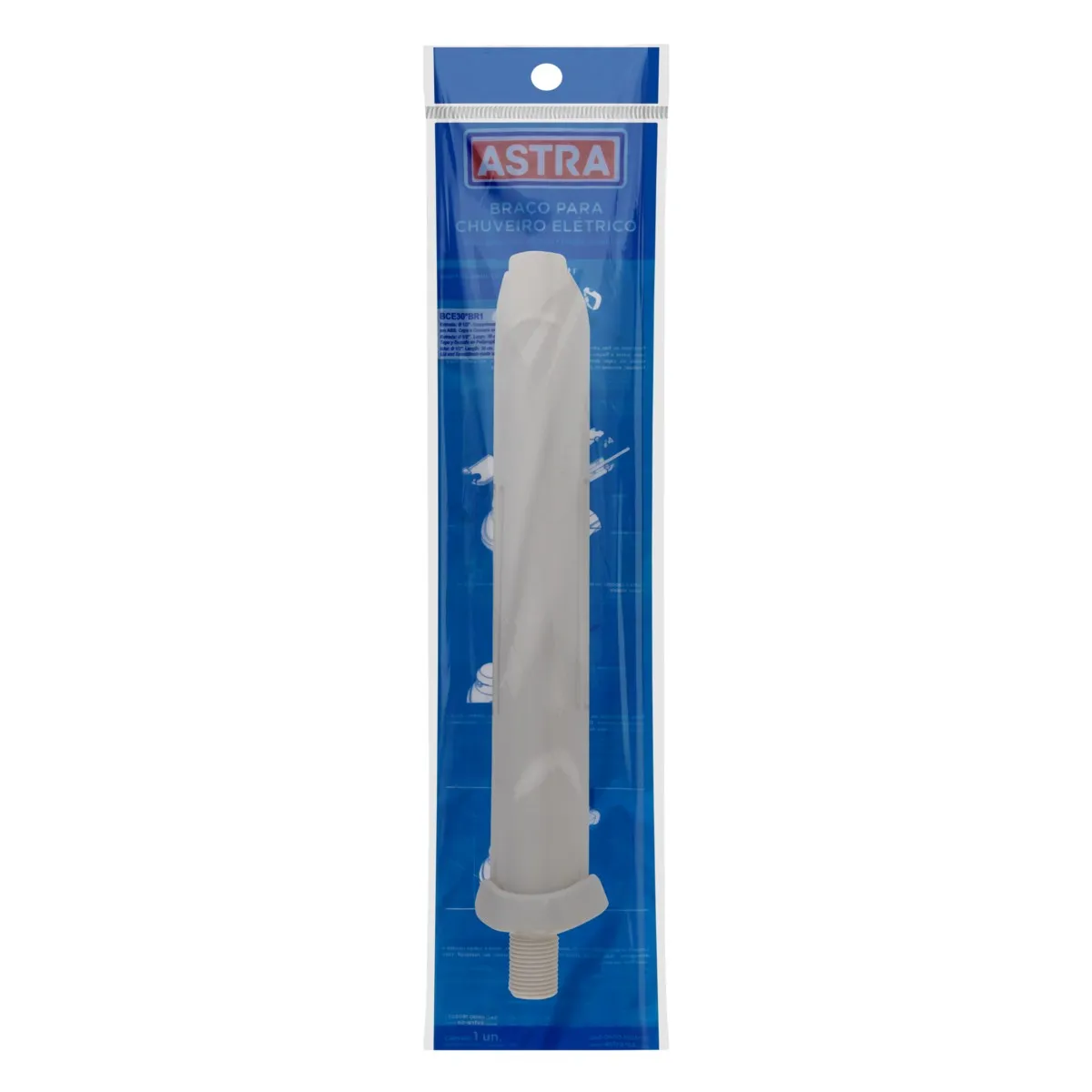 BRACO DE CHUVEIRO PLASTICO BRANCO 40CM   ASTRA