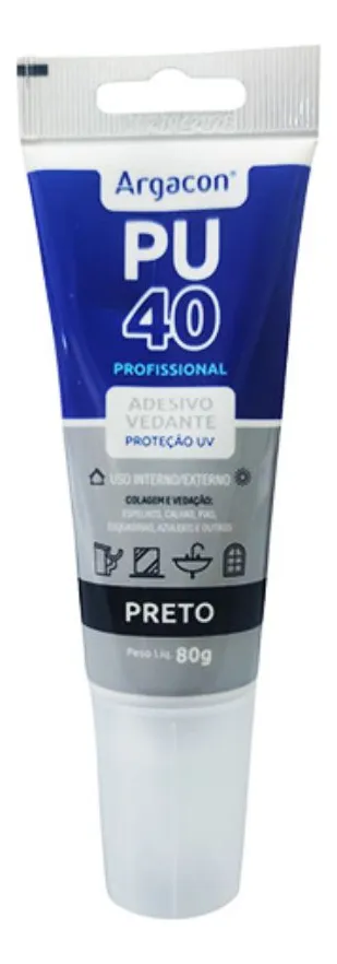 ADESIVO SELANTE PU40 PRETO 80G ARGACON