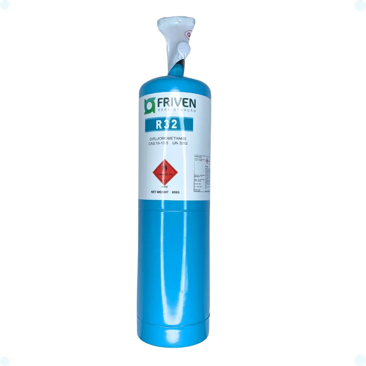 ONU 3252 GAS LIQUEFEITO R32 CILINDRO DE 650G CL. RS. 2.1  R32 EOS 650g