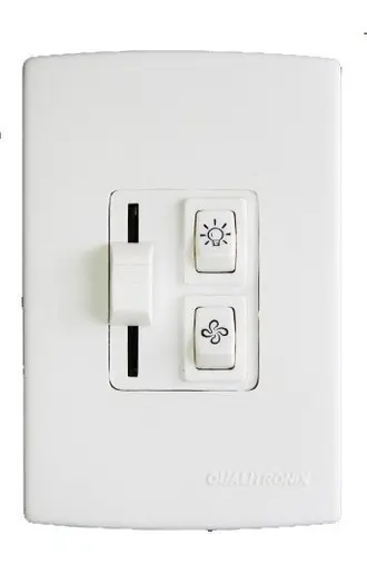 CONTROLE 1 LUZ+ 1 VENTILADOR DESLIZANTE Q36 QUALITRONIX