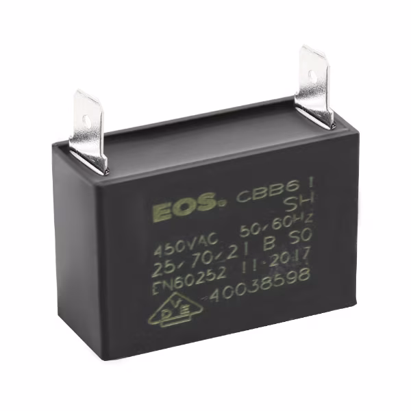 CAPACITOR CAIXA 2.5 MFD 450V C/ 2 TERM 37X17X27 EOS - 2.5 MFD 450V C/ 2 TERM (NÃO ENCONTRO CEST)