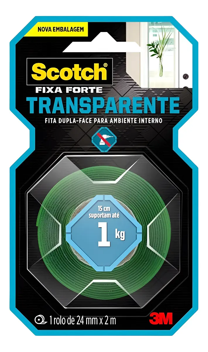 FITA DUPLA FACE 24X2M TRANSPARENTE 3M