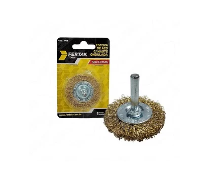 ESCOVA ACO C/HASTE ONDULADA 50X12MM FERTAK