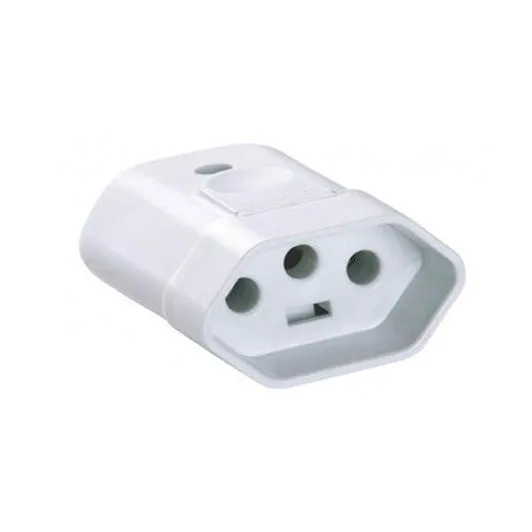 PINO FEMEA 2POLOS+TERRA 10A 2043 BRANCO PERLEX