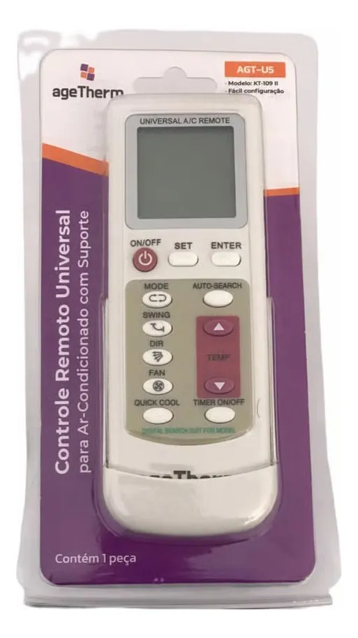 CONTROLE REMOTO SPLIT 7/60000BTUS  UNIVERSAL AGETHERM