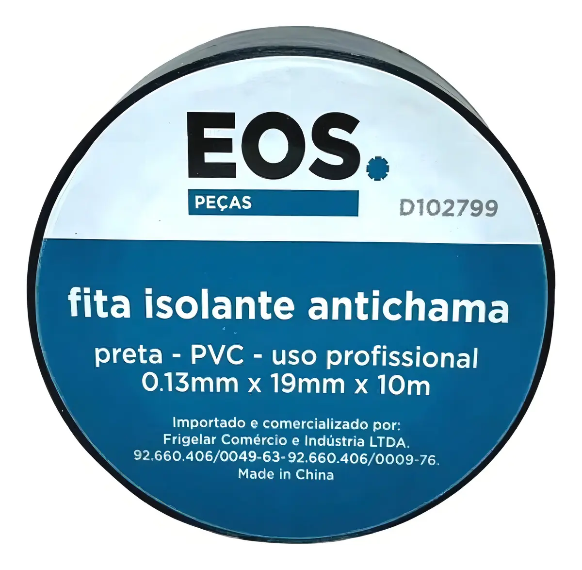 FITA ISOLANTE 19MM LARG X 10M PRETA P/INST. ELETRICA EOS - FT EOS