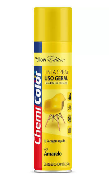 TINTA SPRAY GERAL 400ML AMARELO CHEMICOLOR