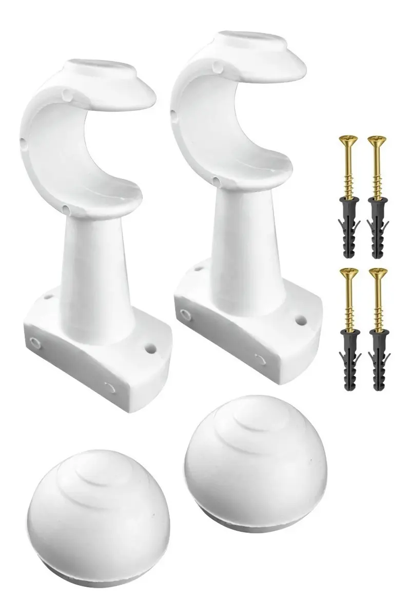 CONJUNTO SUPORTE PARA CORTINA  BRANCO
