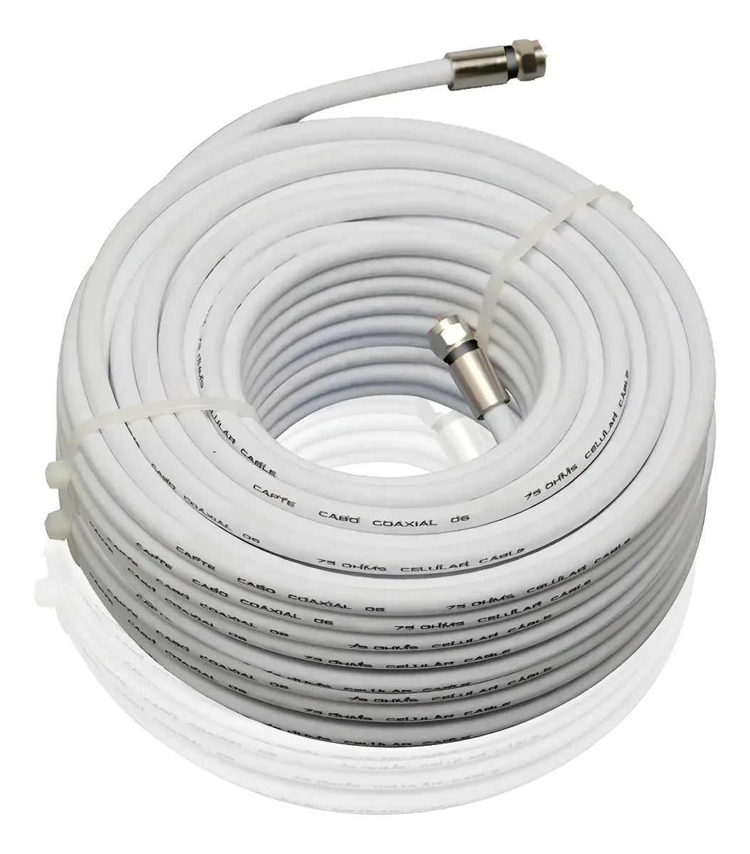 FIO COAXIAL BRANCO RG6 67% SINALTECH