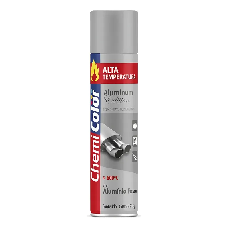 TINTA SPRAY ALTA TEMPERATURA 350ML ALUMINIO CHEMICOLOR