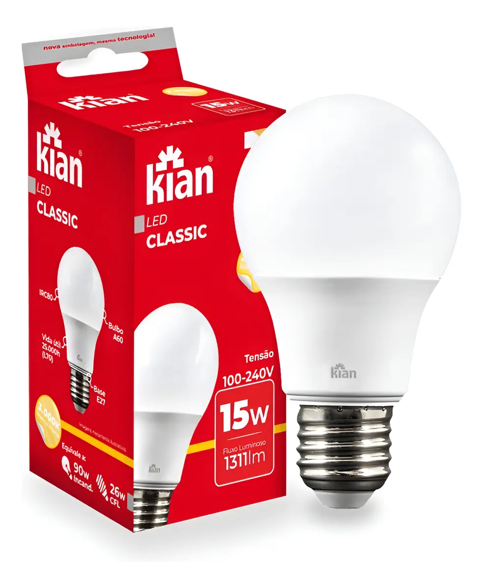 LAMP LED A60 15W E27 LUZ BR KIAN