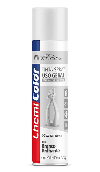 TINTA SPRAY GERAL 400ML BRANCO BRILHO CHEMICOLOR